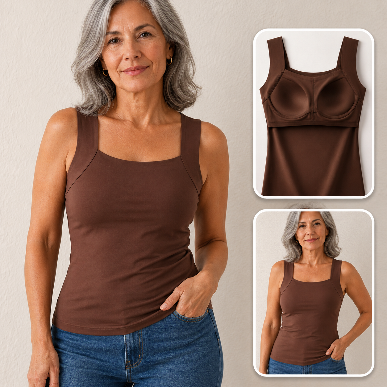 Top Segunda Piel™ con sujetador integrado